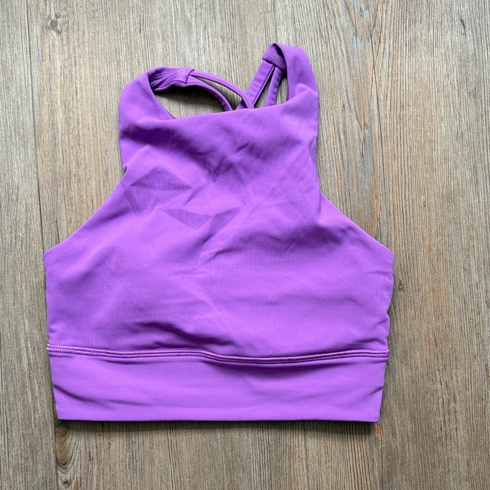 lululemon athletica high-neck purple sports bra